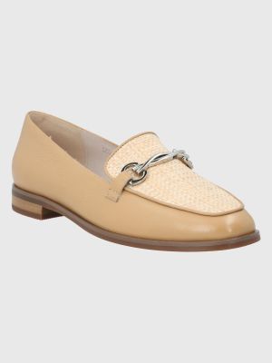 Mocasín Cuero Café Claro Mujer Ambires