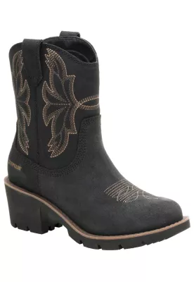 Bota Texana Gamuza Rewrite Frontier Mujer Negra