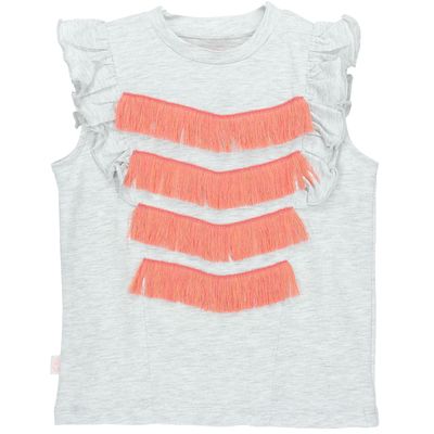 Polera M/C Niña Flecos Gris