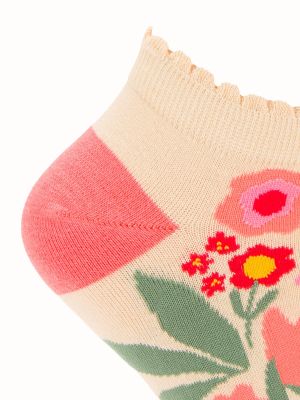 Imagen 2 del producto Calcetín Algodón Mujer Ped  Florita Beige