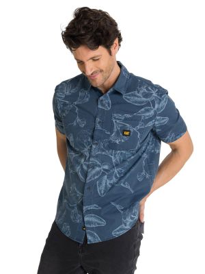 Imagen 2 del producto Camisa Manga Corta Hombre Printed Poplin Azul