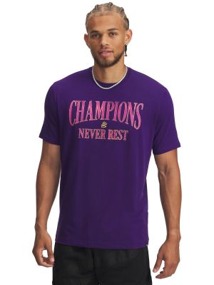 Polera Manga Corta Basketball para Hombre Curry Tour Morada