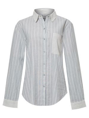 Blusa Lino Orgánico Mujer Lines Celeste