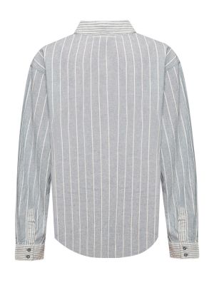 Imagen 2 del producto Blusa Lino Orgánico Mujer Lines Celeste 