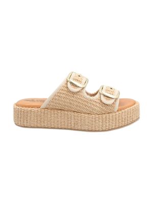 Sandalia Rafia Mujer Ruth Beige