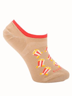 Calcetín Algodón Mujer Inv Popcorn Café