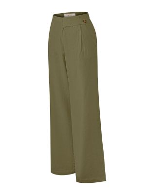 Pantalón Lino Orgánico Mujer Danubio Verde