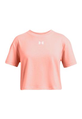 Polera manga corta Crop para niña Naranjo