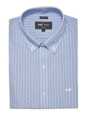 Camisa Cuello Button-Down Hombre WF Celeste