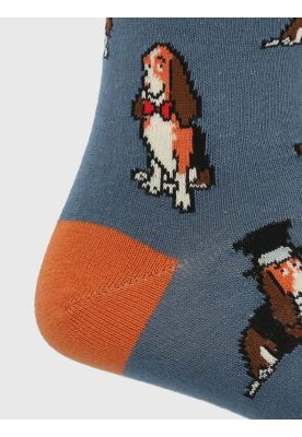 Imagen 2 del producto Calcetín Algodón Hombre C Hat Basset Azul