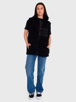 Polar Vest Sherpa sin mangas Negro Hombre