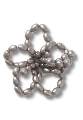 Jibbitz Crocs Flor Clásica Con Cuentas Plateado