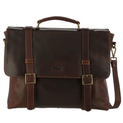 Maletín Cuero Hombre Tc Flap Fede Café