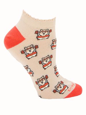 Calcetín Algodón Mujer Ped Hamster Beige