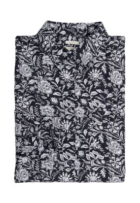 Blusa Lino Orgánico Lirioprint Gris Osc Mujer