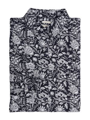 Blusa Lino Orgánico Lirioprint Gris Osc Mujer