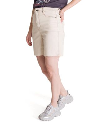 Imagen 2 del producto Short Tiro Alto Denim Mujer Cowboy Beige