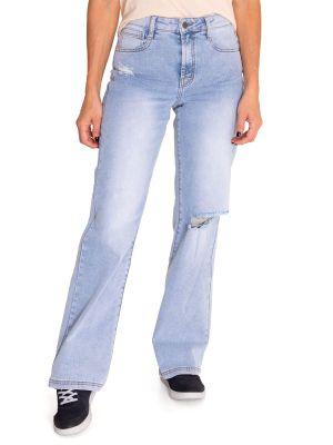 Jeans Wide Leg Mujer Triblend Stretch Denim Gris CAT