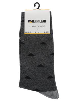 Calcetín Largo Diseño Tiangulos Hombre Gris Oscuro