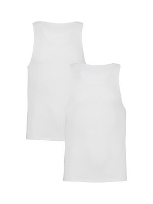 Camiseta sin manga de algodón  hombre negra 2-pack