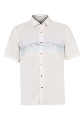 camisa Lino Orgánico Beige Linenstripe Hombre