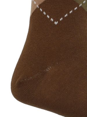Imagen 2 del producto Calcetín Algodón Hombre C Cuff Argyle Café