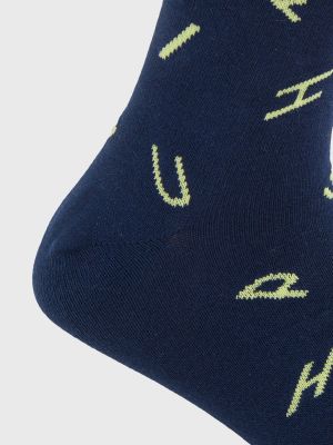 Imagen 2 del producto Calcetin Algodón Hombre Cuff Letter Azul