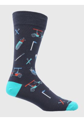 Calcetín Algodón Hombre C Cuff Golf Azul