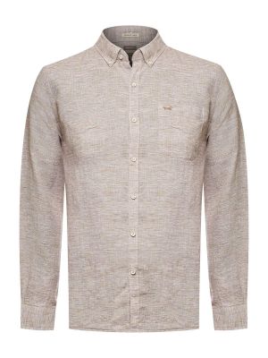 Camisa Lino Orgánico Hombre Linentex Café