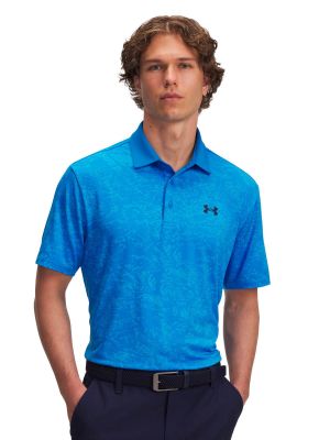Polera Manga Corta Golf para hombre Playoff 30 Printed azul