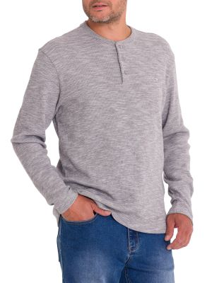 Polera Algodón Orgánico Hombre Wafle Gris