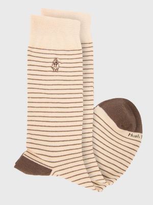 Imagen 2 del producto Calcetin Algodón Hombre Multistripe Beige