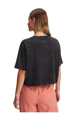 Imagen 2 del producto Polera Manga Corta Lifestyle para mujer Boxy Crop Wash negro 