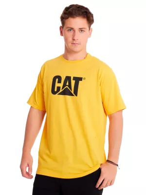 Polera Manga Corta Hombre Cat Logo Tee Amarillo
