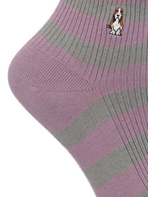 Imagen 2 del producto Calcetín Algodón Mujer Ped St Rayas Morado