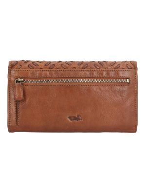 Billetera Cuero Mujer Ws Braid Wallet Camel