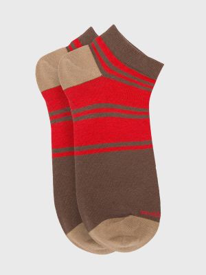 Imagen 2 del producto Calcetin Algodón Hombre Multiline Café