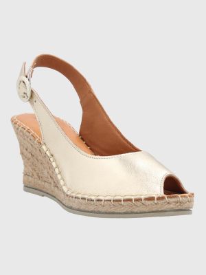 Sandalia Cuero Mujer Tope Metalizada