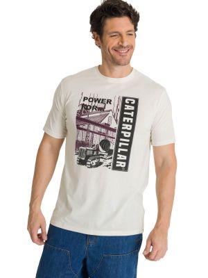 Polera Manga Corta Hombre Heritage Power For Crema