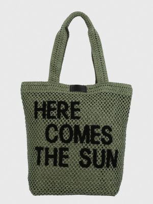 Cartera Mujer Rafia Tote Verde