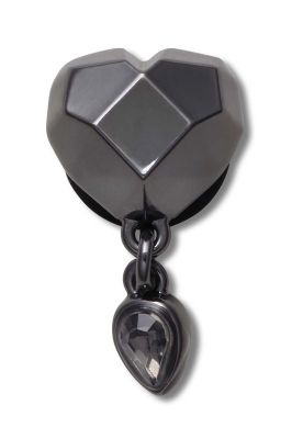 Jibbitz Crocs Corazón Gunmetal Punk Negro