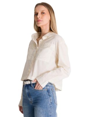 Imagen 2 del producto Camisa Manga Larga Mujer Lightweight Cropped Blanco