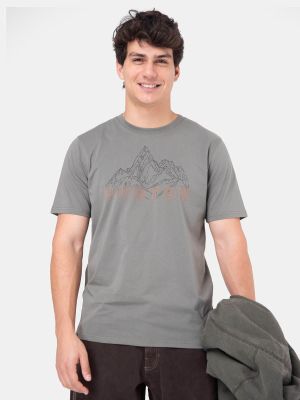 Polera M/C Hombre Mountain Stamp Verde