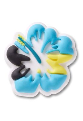 Jibbitz Crocs Flor Hibisco Colorido Celeste