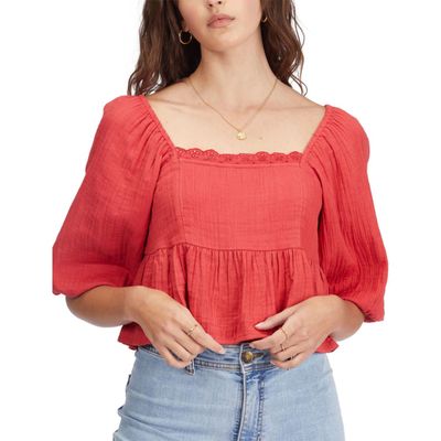 Blusa M/C Cross My Heart J Wvt Rojo Mujer