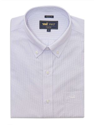 Camisa Libre de Arrugas Algodón Hombre Lila