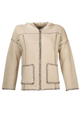 Sweater Fibras Recicladas Mujer Canela Blanco