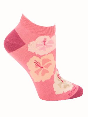 Calcetín Algodón Mujer Ped Hibisco Rosado
