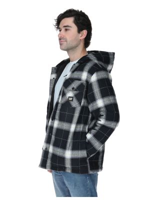 Imagen 2 del producto Chaqueta Hooded Flannel Hombre Negro y Blanco