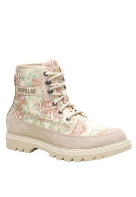 Botin Mujer Colorado Canvas Crema